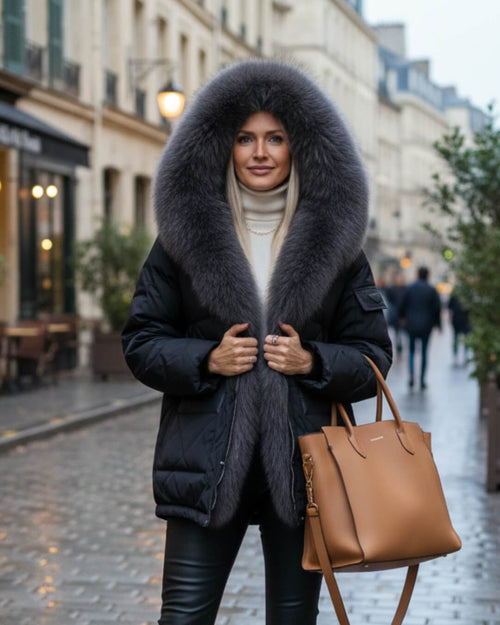 Doudoune Courte à Col Fourrure Zanira