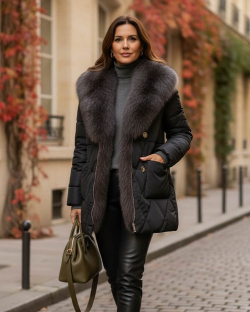 Doudoune Courte à Col Fourrure Zanira