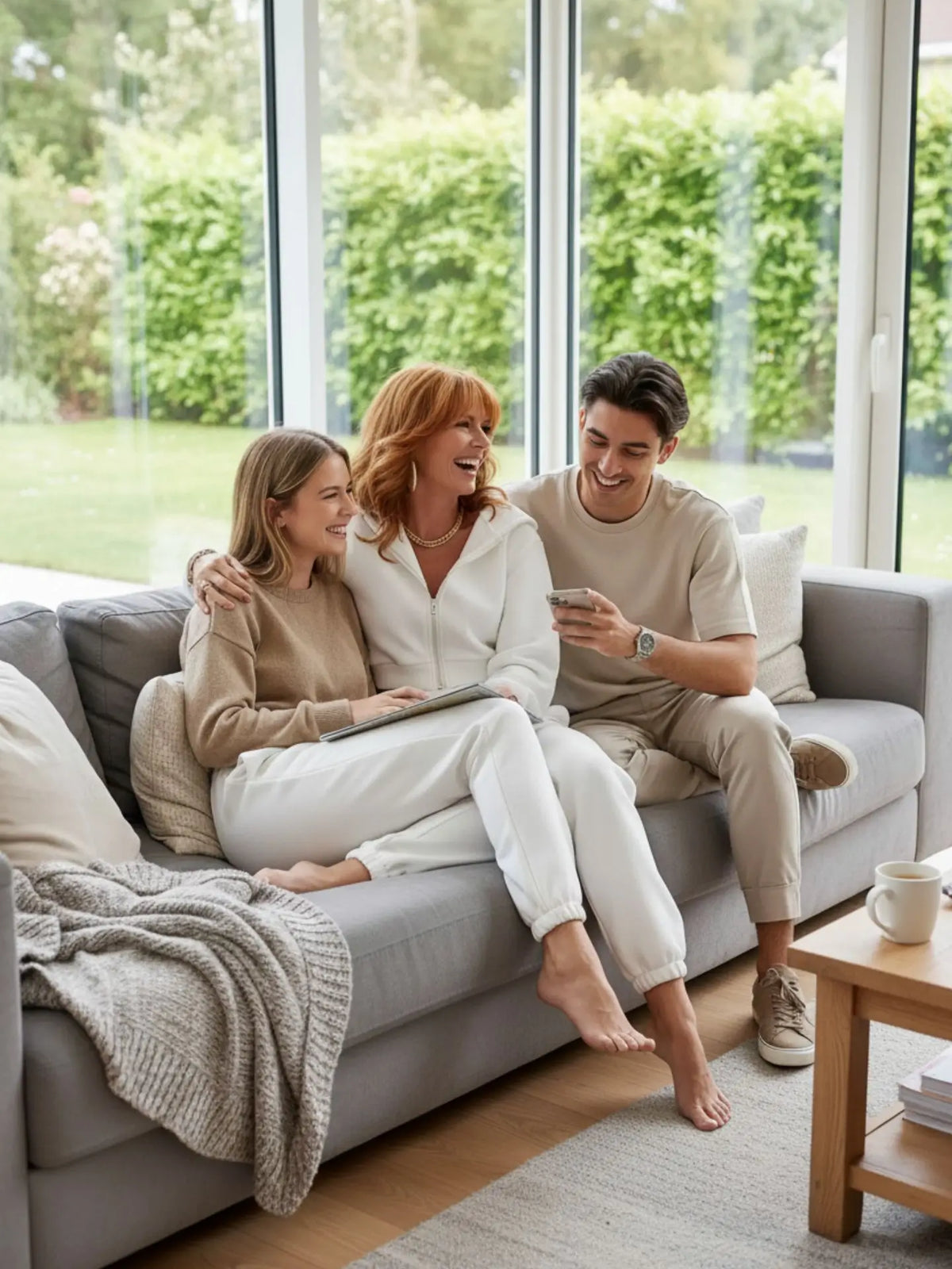 Ensemble Cocoon Adéliane — Sweat Zippé & Jogging Doux-Blanc-