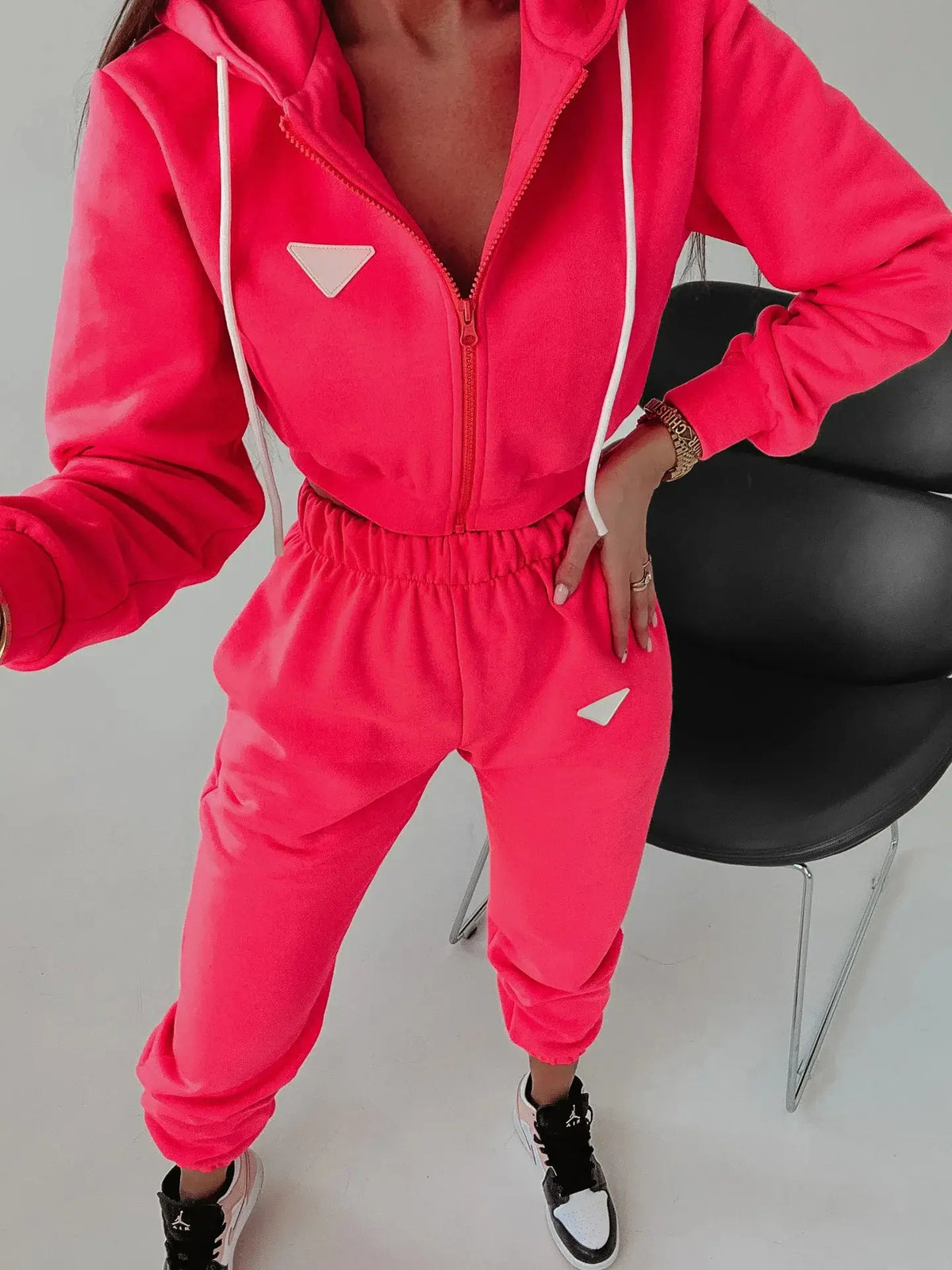 Ensemble Cocoon Adéliane — Sweat Zippé & Jogging Doux-Blanc-