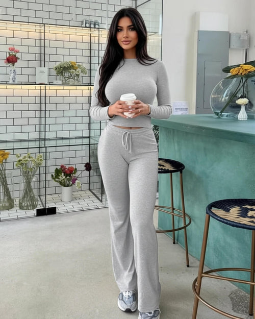 Ensemble Cocoon Aléane — Top Ajusté & Pantalon Évasé