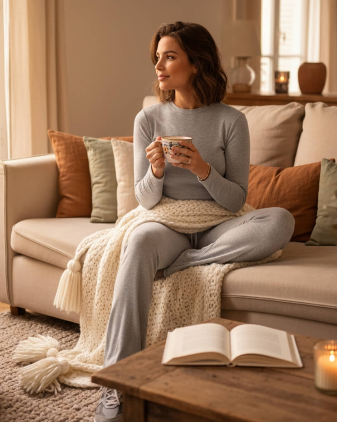 Ensemble Cocoon Aléane — Top Ajusté & Pantalon Évasé-Noir-