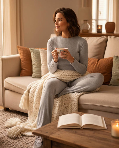 Ensemble Cocoon Aléane — Top Ajusté & Pantalon Évasé