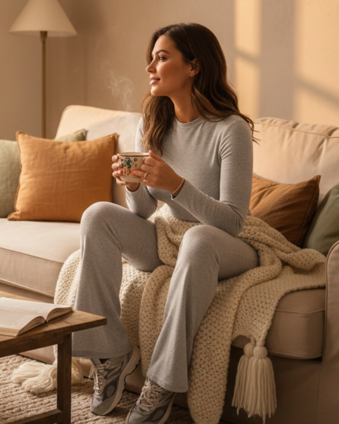 Ensemble Cocoon Aléane — Top Ajusté & Pantalon Évasé-Noir-