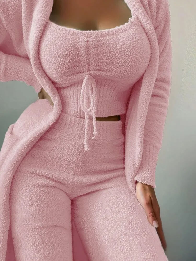 Ensemble Cocoon Althéane — 3 Pièces Maille Douce & Élégance Détente-Blanc-