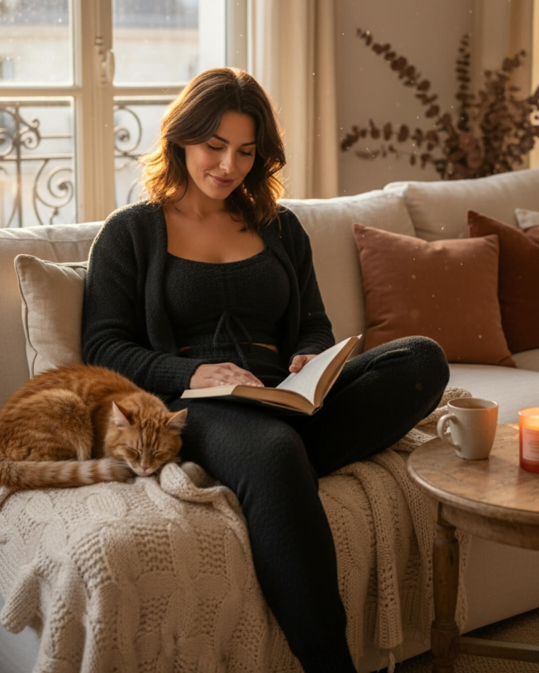 Ensemble Cocoon Althéane — 3 Pièces Maille Douce & Élégance Détente-Blanc-