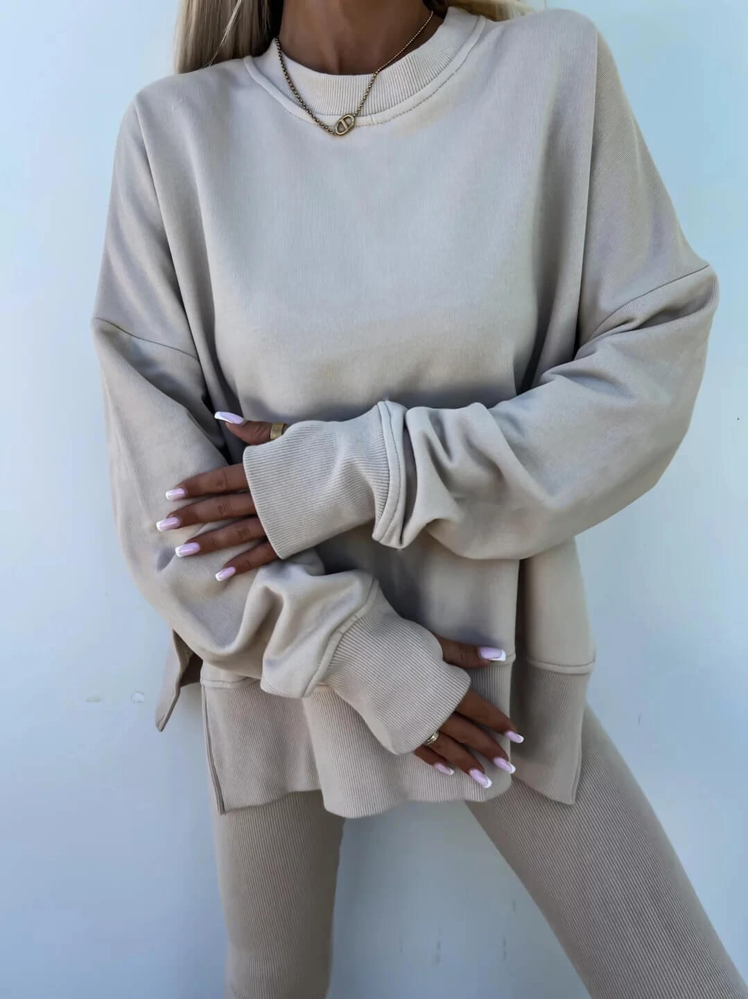 Ensemble Cocoon Élina — Sweat Oversize & Legging-Marron-