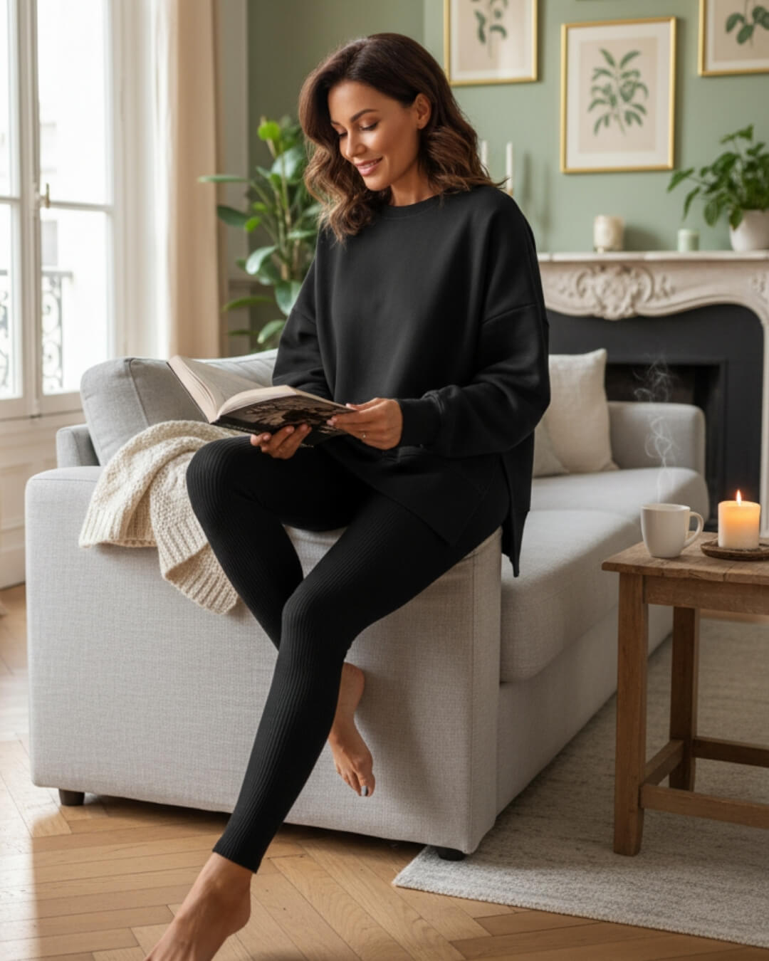 Ensemble Cocoon Élina — Sweat Oversize & Legging-Marron-