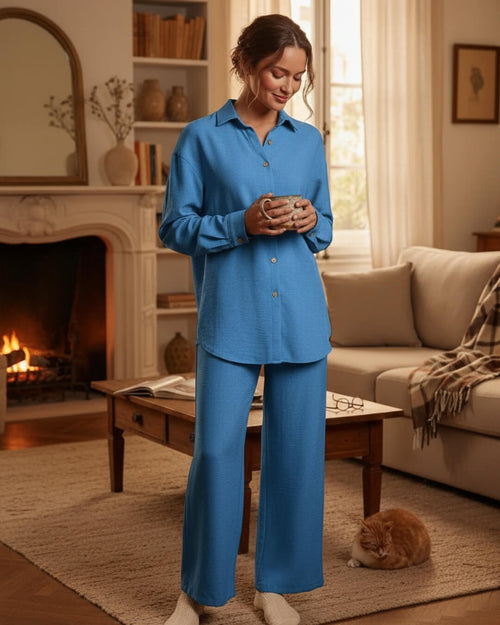 Ensemble Cocoon Maëlyne — Chemise Fluide & Pantalon Large