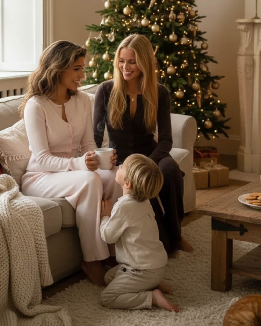 Ensemble Cocoon Vénaska — Gilet Court & Pantalon Fluide-Brun-