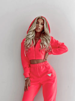 Ensemble Confort Sweat Zippé et Jogging Colette Rose / XS