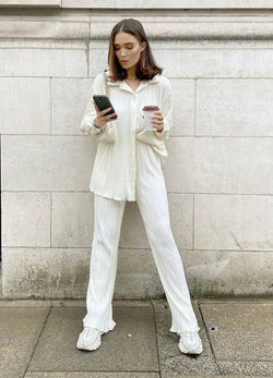 Ensemble Plissé Orane Blanc / XS