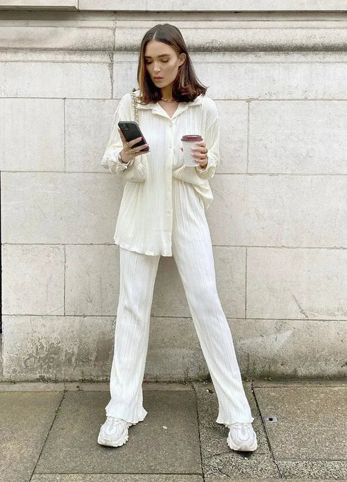 Ensemble Plissé Orane Blanc / XS