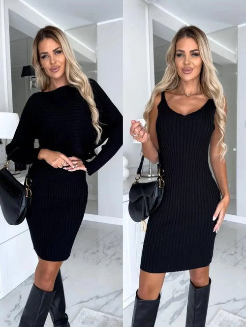 Ensemble Robe Midi et Pull en Maille Calypso