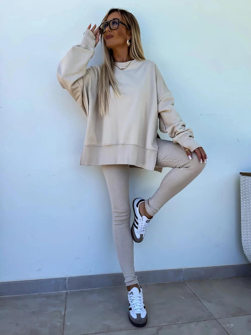Ensemble Sweat Oversize et Legging Livia - Abricot / XS