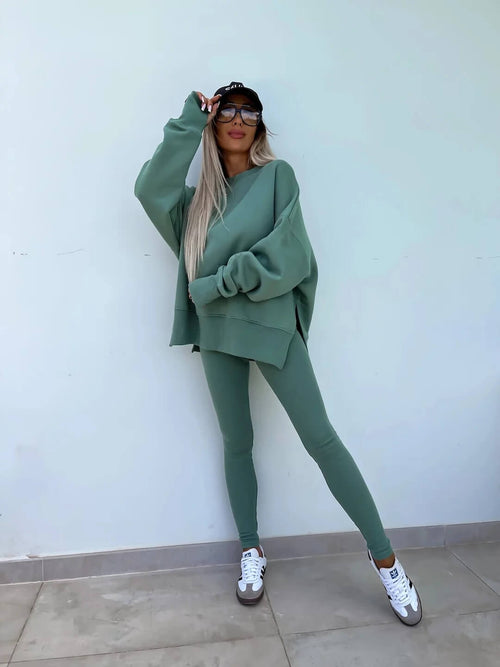 Ensemble Sweat Oversize et Legging Livia - Menthe / XS