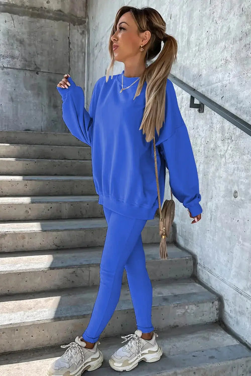 Ensemble Sweat Oversize et Legging Marion Bleu / XS