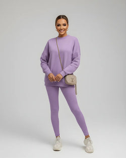 Ensemble Sweat Oversize et Legging Marion - Violet / 34