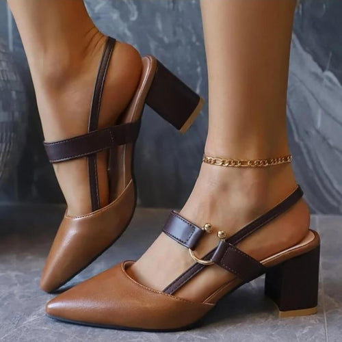 Escarpins Slingback à Talon Bloc Sérina