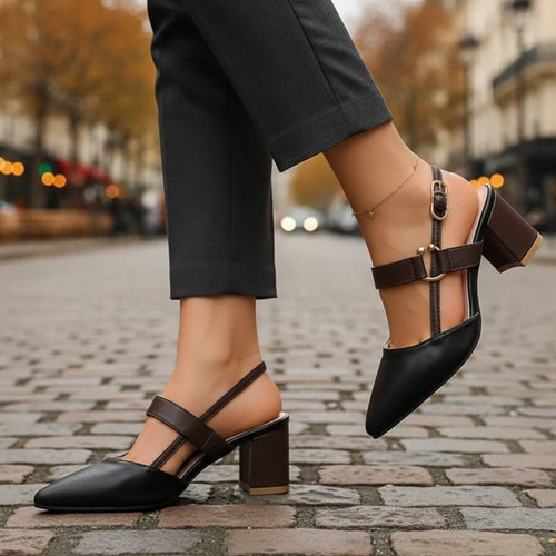 Escarpins Slingback à Talon Bloc Sérina