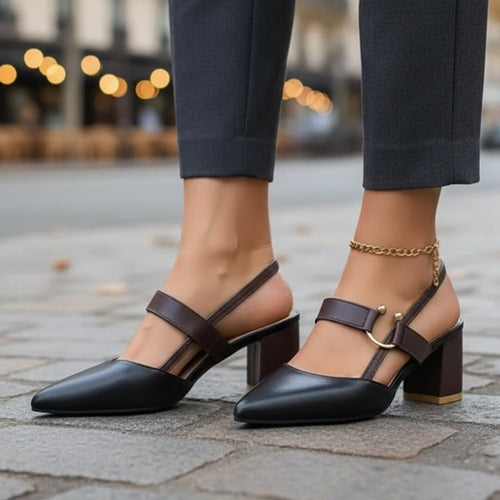 Escarpins Slingback à Talon Bloc Sérina