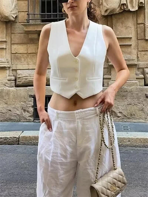 Gilet Ajusté Sans Manches Émeraude