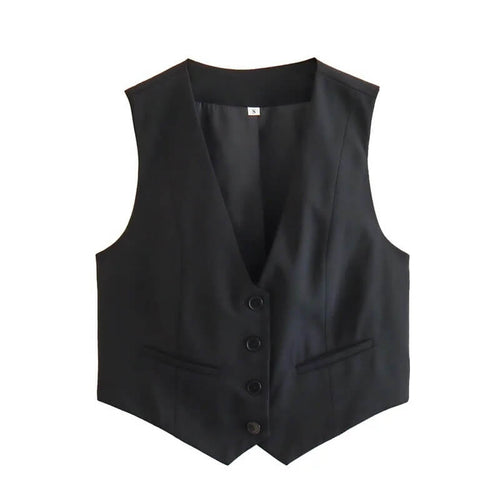 Gilet Ajusté Sans Manches Émeraude - Noir / 34