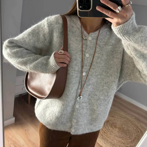 Gilet en Maille Duveteuse Aurielle - Gris / 34