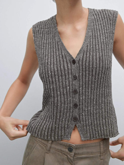 Gilet en Maille Sans Manches Zalina