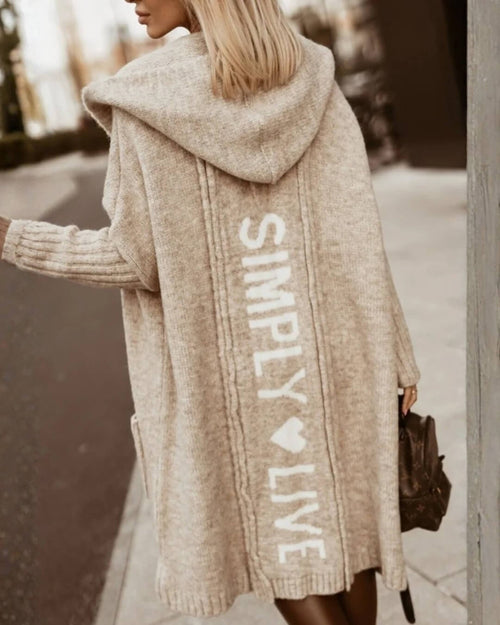 Gilet Long en Maille à Capuche Luvalie