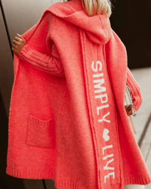 Gilet Long en Maille à Capuche Luvalie