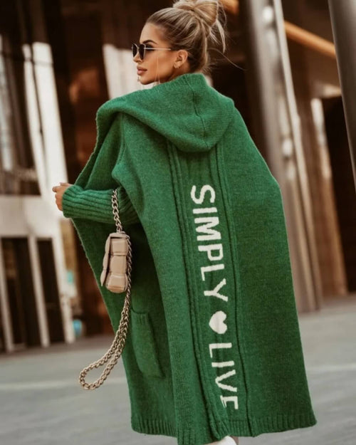 Gilet Long en Maille à Capuche Luvalie