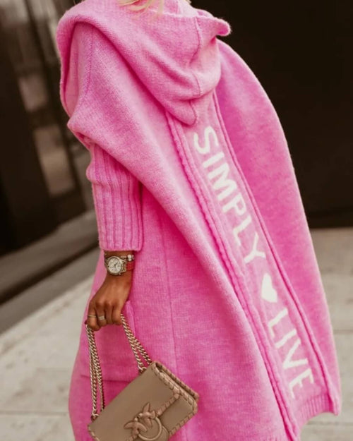 Gilet Long en Maille à Capuche Luvalie