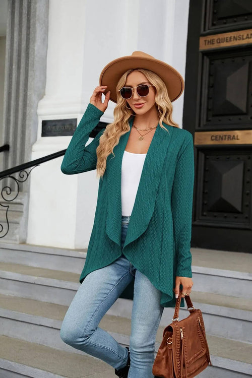 Gilet Long Fluide Siloé Lucie - Vert / XS