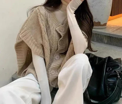 Gilet Sans Manches en Maille Torsadée Elinor