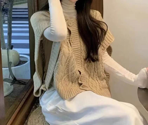 Gilet Sans Manches en Maille Torsadée Elinor
