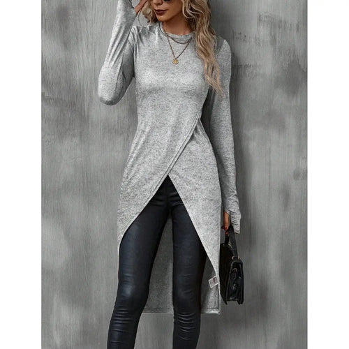 Haut Long Asymétrique Croisé Isabeau - Argent / XS