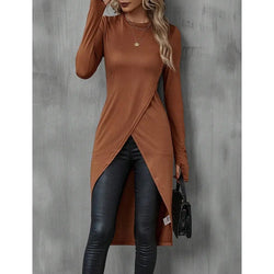 Haut Long Asymétrique Croisé Isabeau - Marron / XS