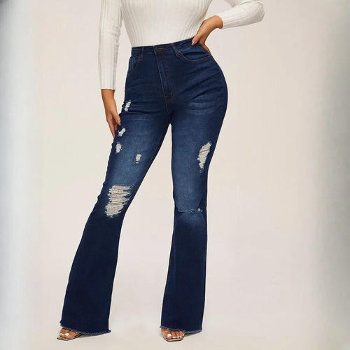 Jean Bootcut Taille Haute Eléane - Marine / 34