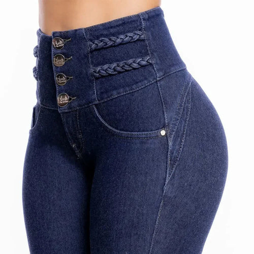 Jean Skinny Push-Up Taille Haute Salyne - Bleu / 34