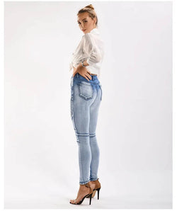 Jean Slim Biker Azur