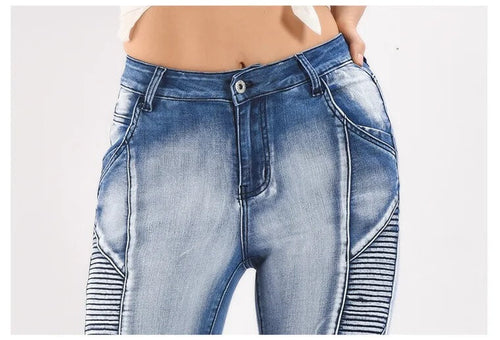 Jean Slim Biker Azur
