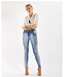 Jean Slim Biker Azur - Bleu / 34