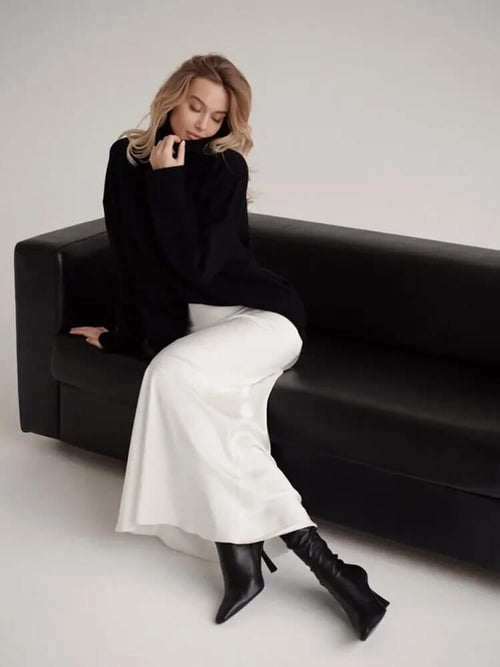 Jupe Longue Satinée Taille Haute Clarisse