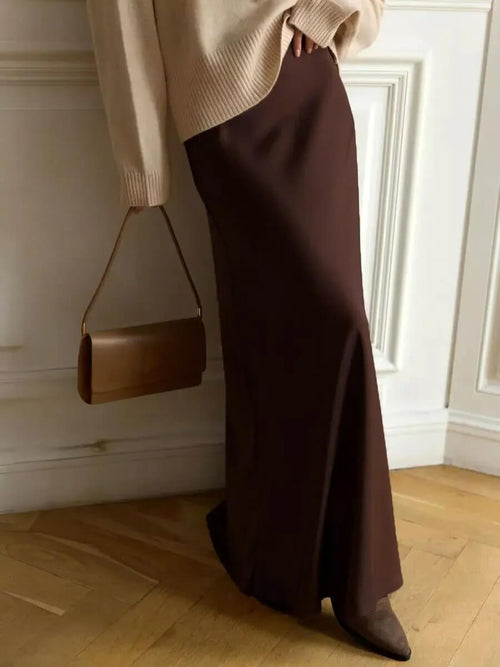 Jupe Longue Satinée Taille Haute Clarisse