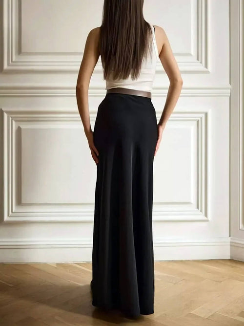 Jupe Longue Satinée Taille Haute Clarisse
