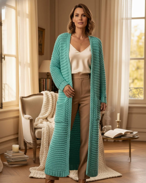 Long gilet en maille épaisse Elivra