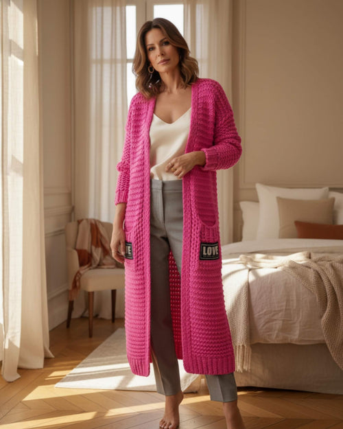 Long gilet en maille épaisse Elivra