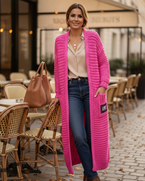 Long gilet en maille épaisse Elivra