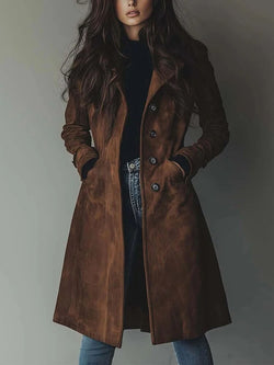 Manteau Long Cintré Méliane - Brun / 34